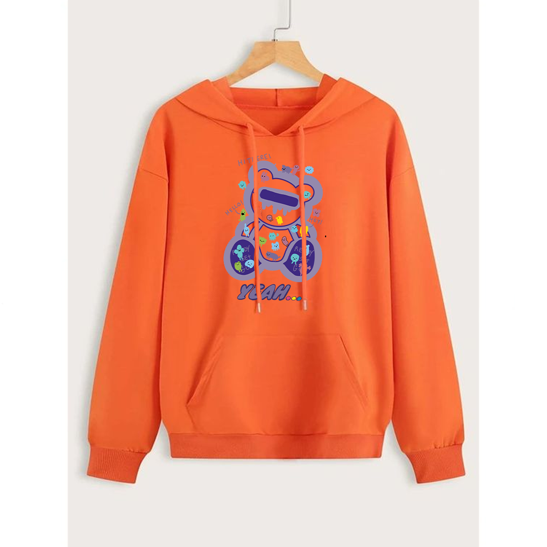 Yeah purple bear Fleece hoodie