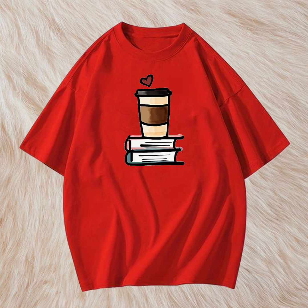 Cup and books t shirt