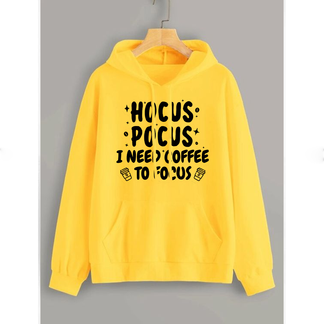 Hocus pocus i need coffee to focus Fleece hoodie