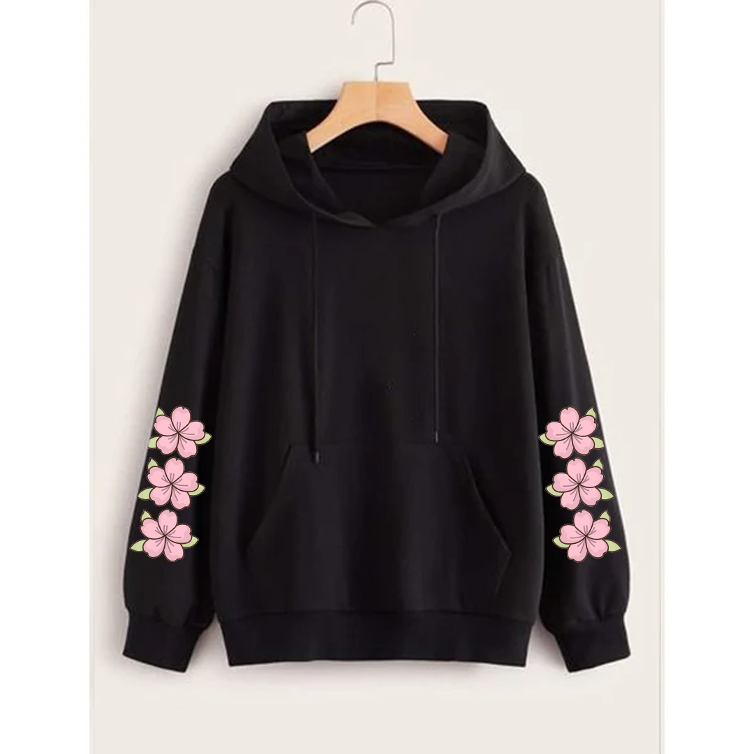 Flower sleeves hoodie