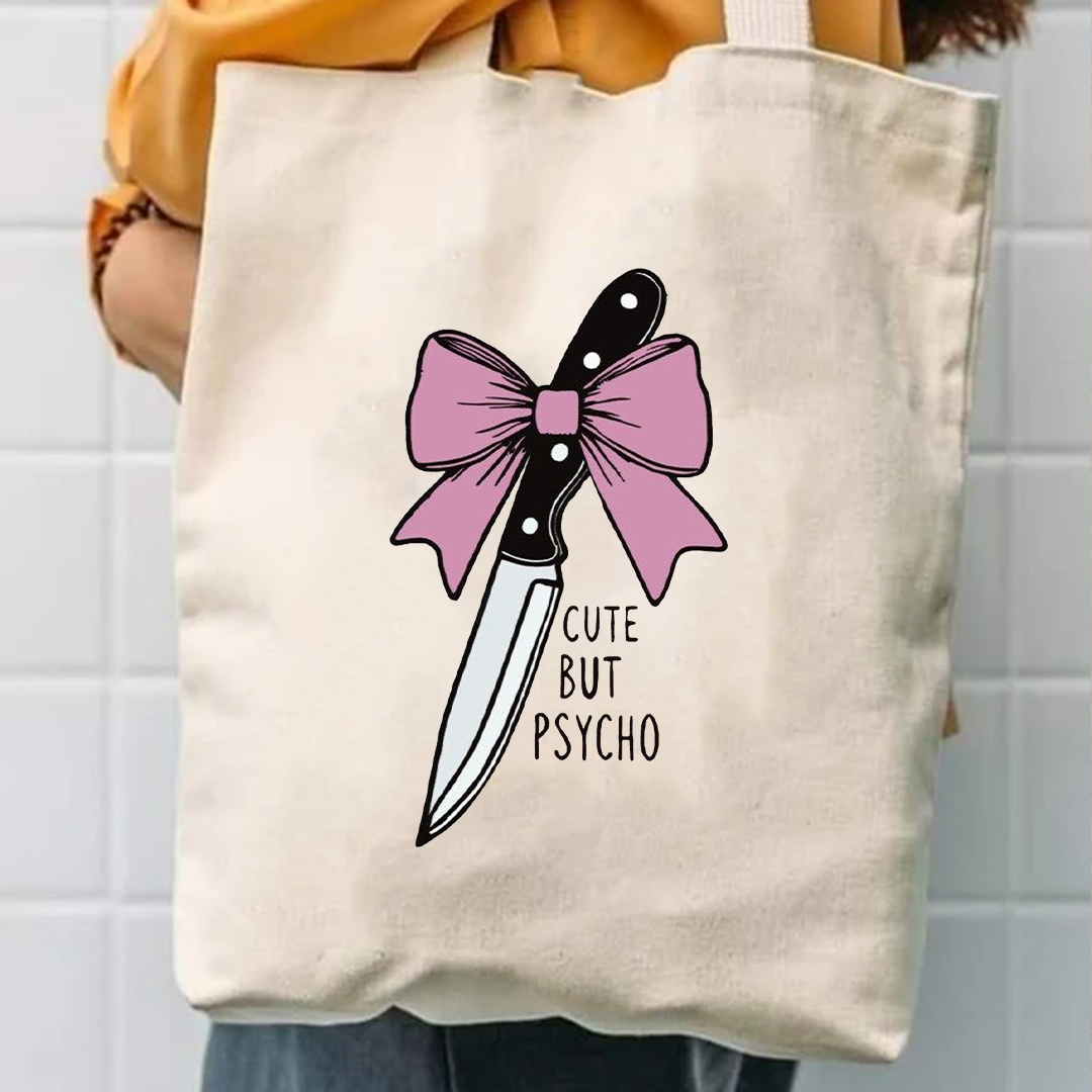 Cute but psycho tote bag