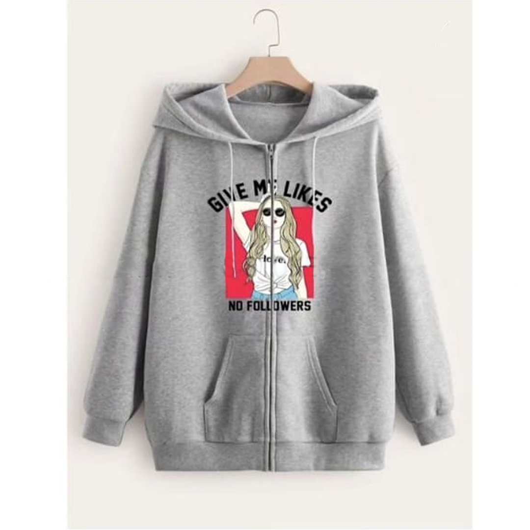 Give me likes zipper with hood
