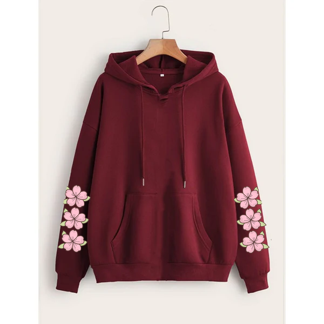 Flower sleeves hoodie