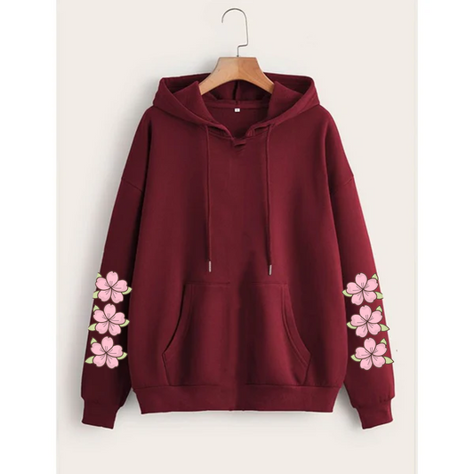 Flower sleeves hoodie