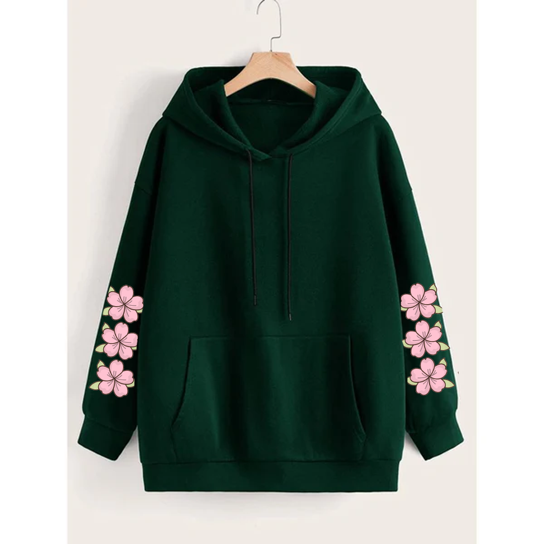 Flower sleeves hoodie