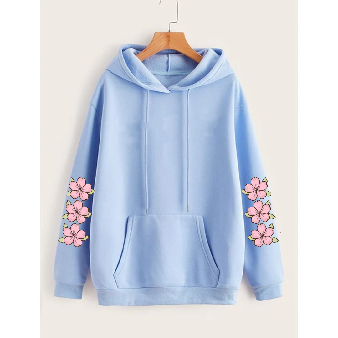 Flower sleeves hoodie