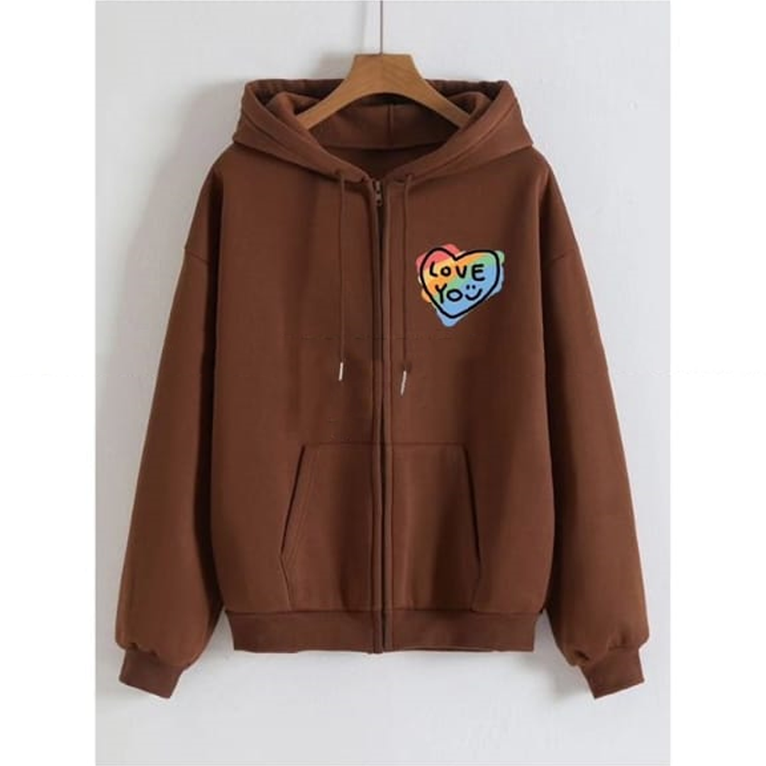 Love you zipper with hood