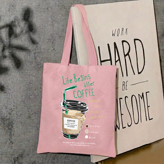 Life begins after coffee tote bag