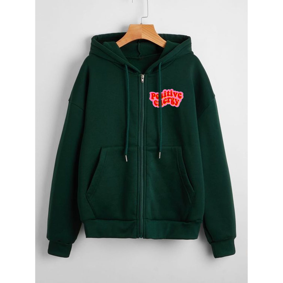 Positive energy Zipper with hood