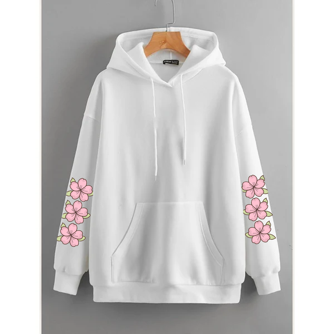 Flower sleeves hoodie