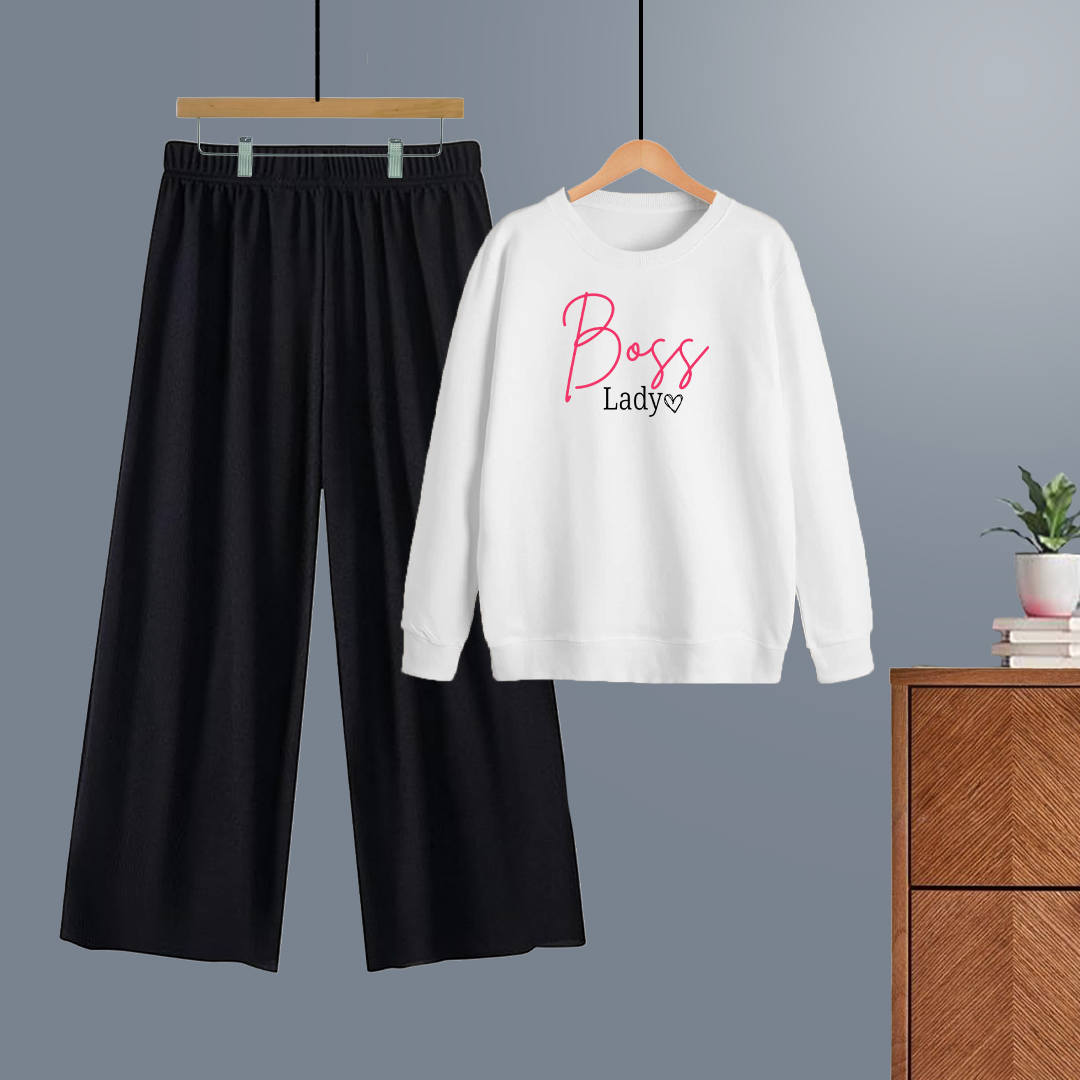 Winter tracksuit boss lady sweatshirt with free size flapper