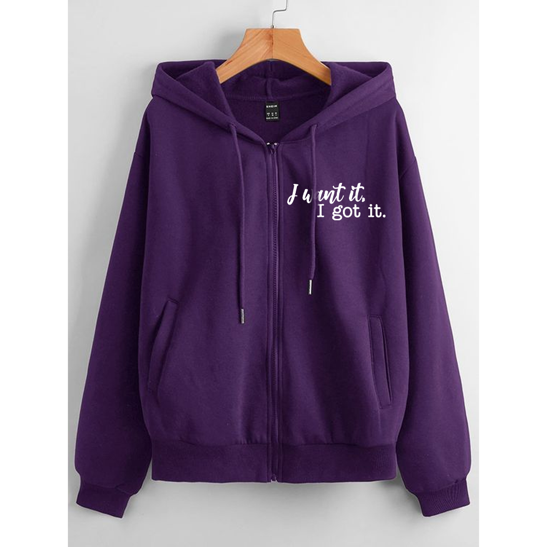I want it i got it zipper with hood