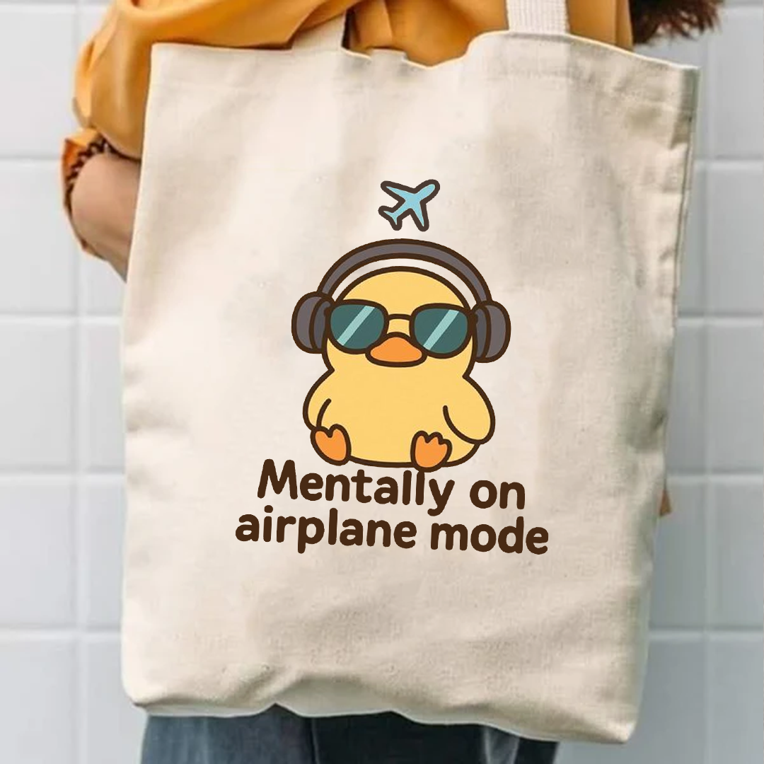 Mentally on airplane mode tote bag