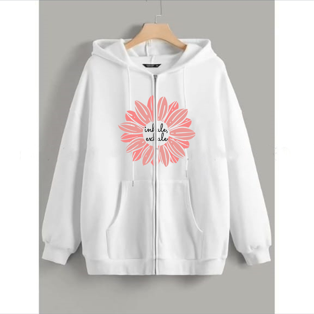 Inhale exhale zipper with hood