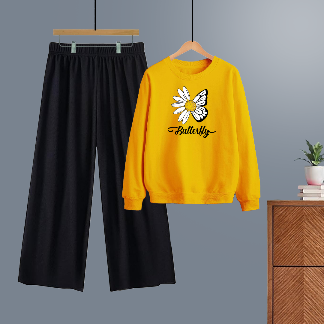 Winter tracksuit butterfly sweatshirt with free size flapper