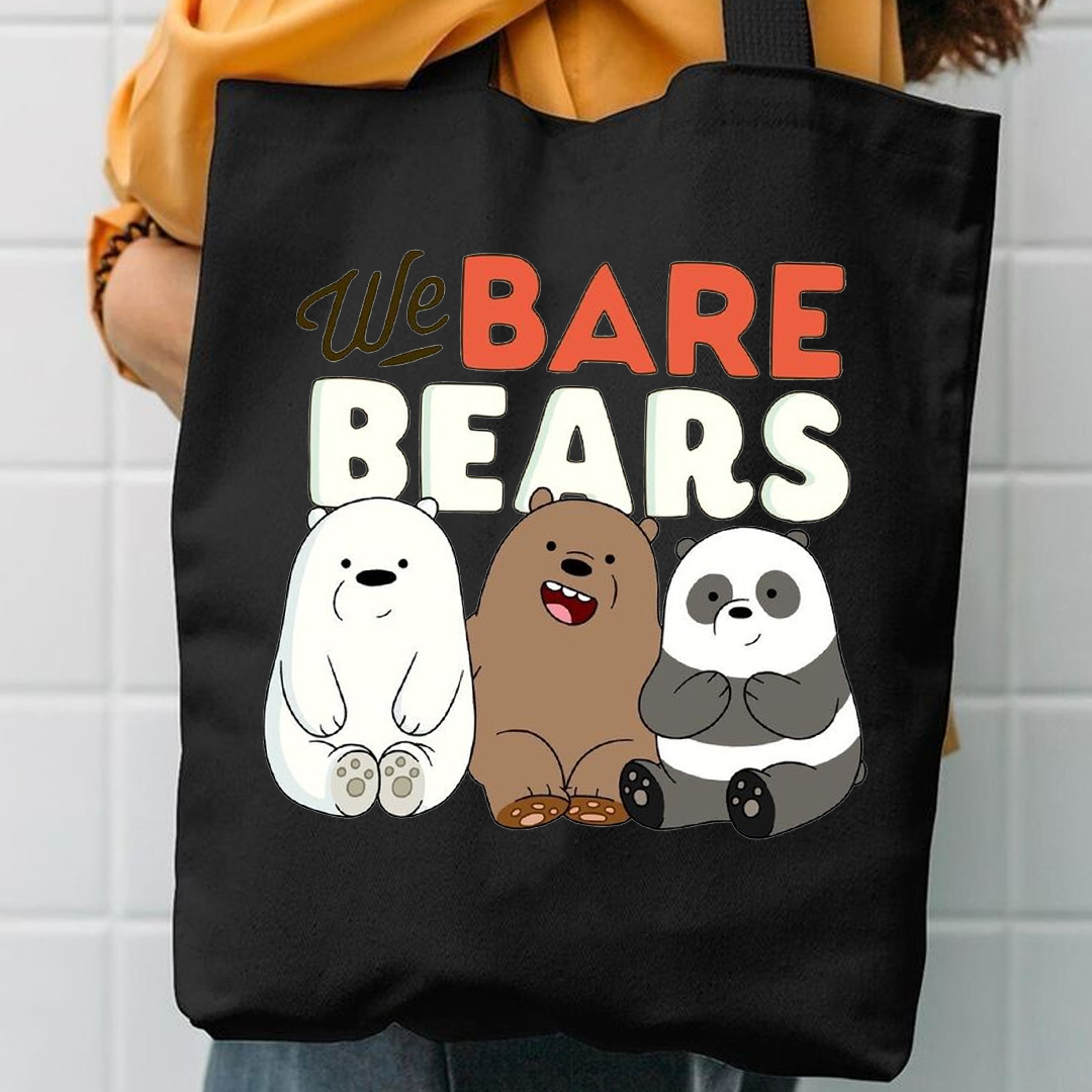 We bare bears canvas tote bag
