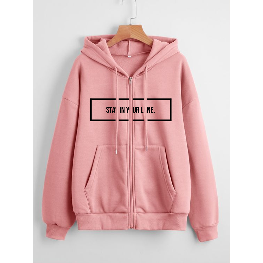 Stay in your lane zipper with hood