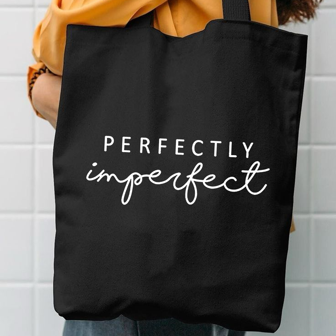 Perfectly imperfect canvas tote bag