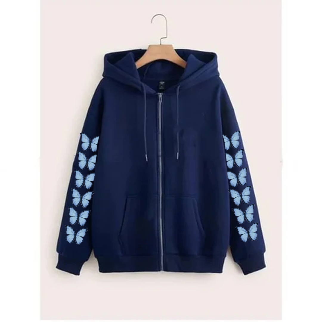 Butterfly sleeves zipper hoodie