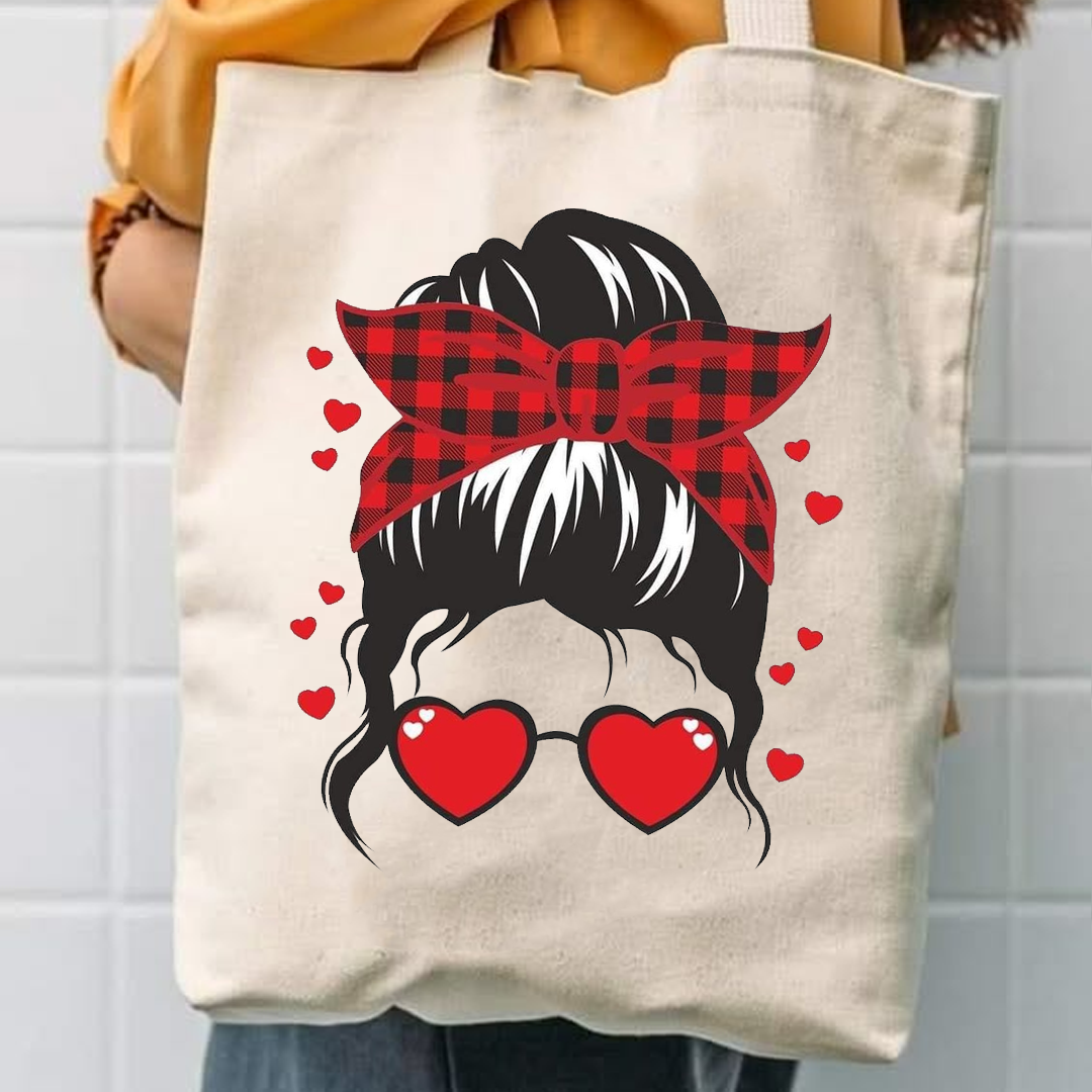 Girl hair canvas tote bag