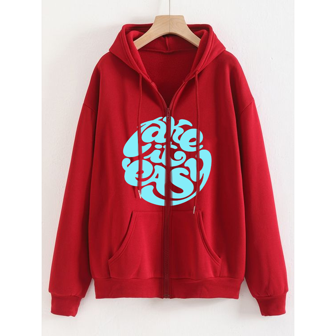Take it easy zipper with hood