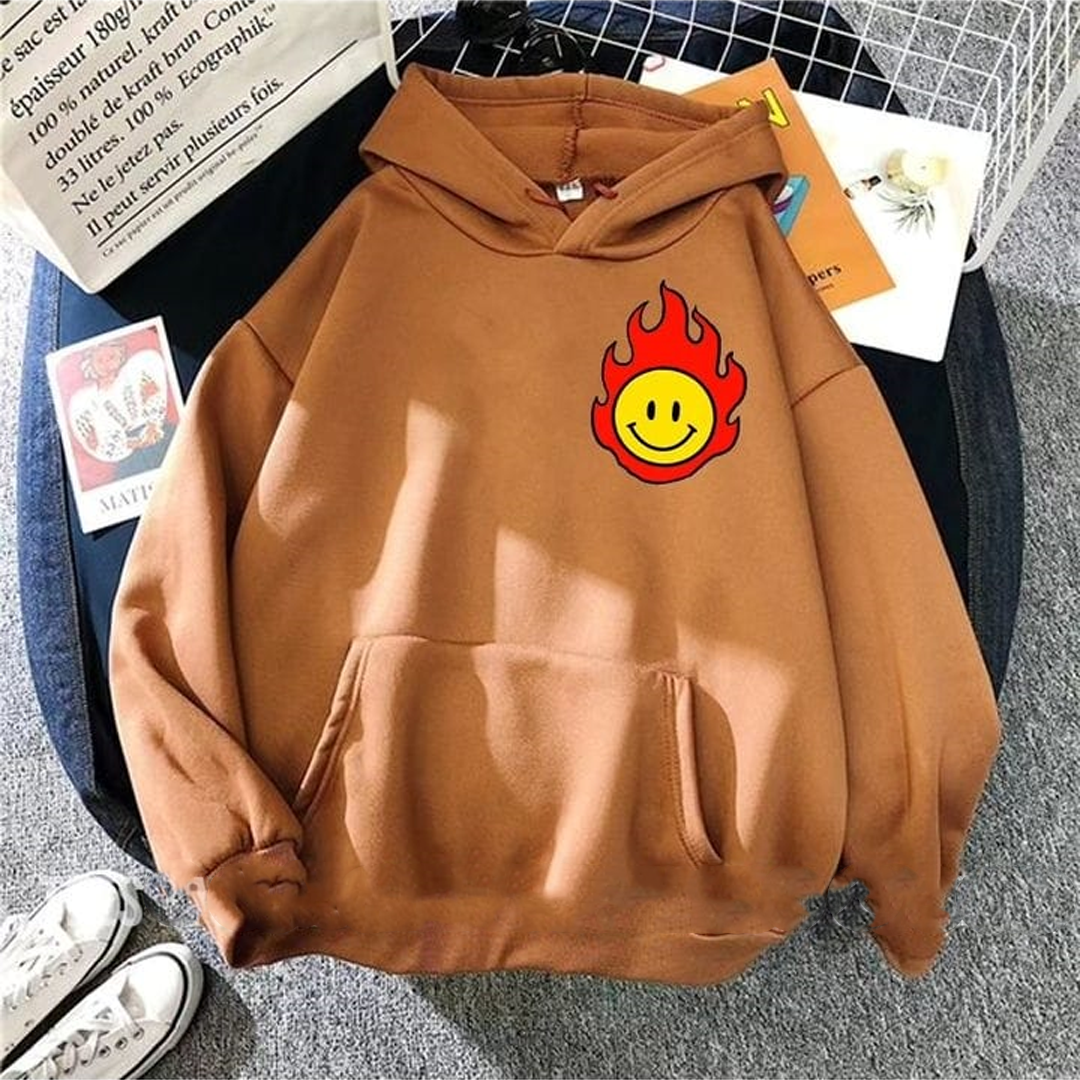 Fire emoji Fleece hoodie