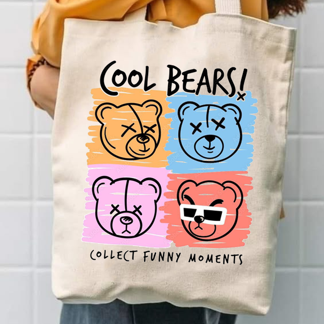 Cool bears canvas tote bag
