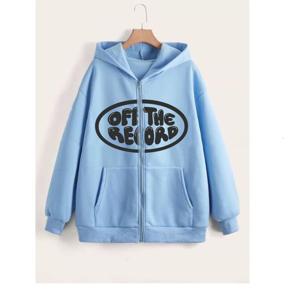 Off the record zipper with hood