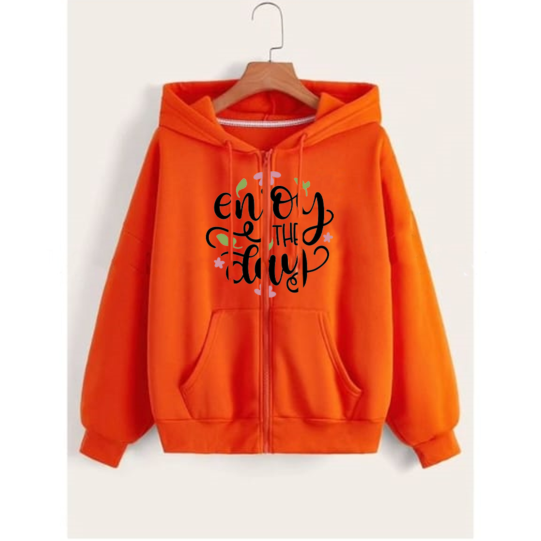 Enjoy the day zipper with hood