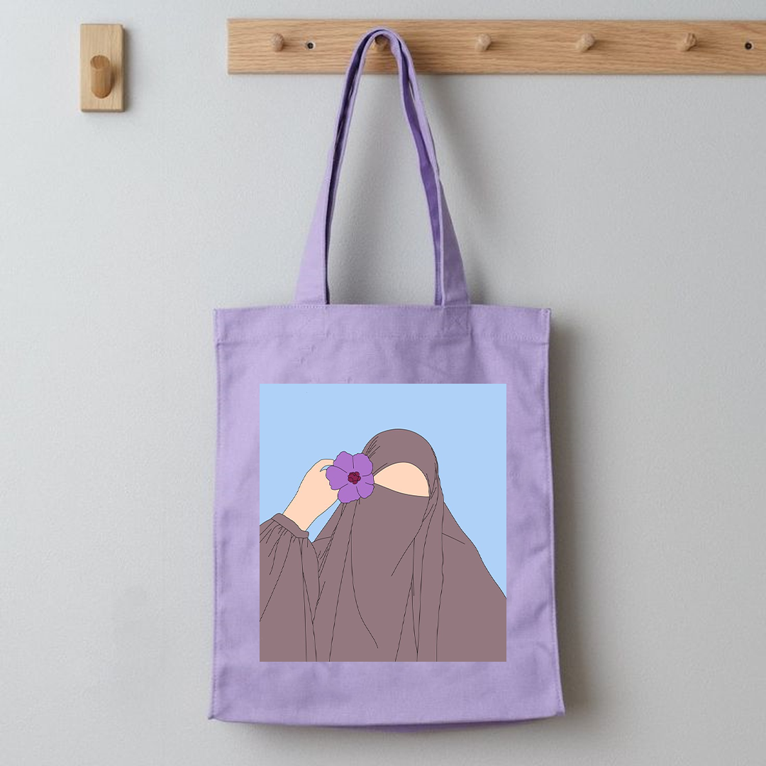 Blue background hijab girl