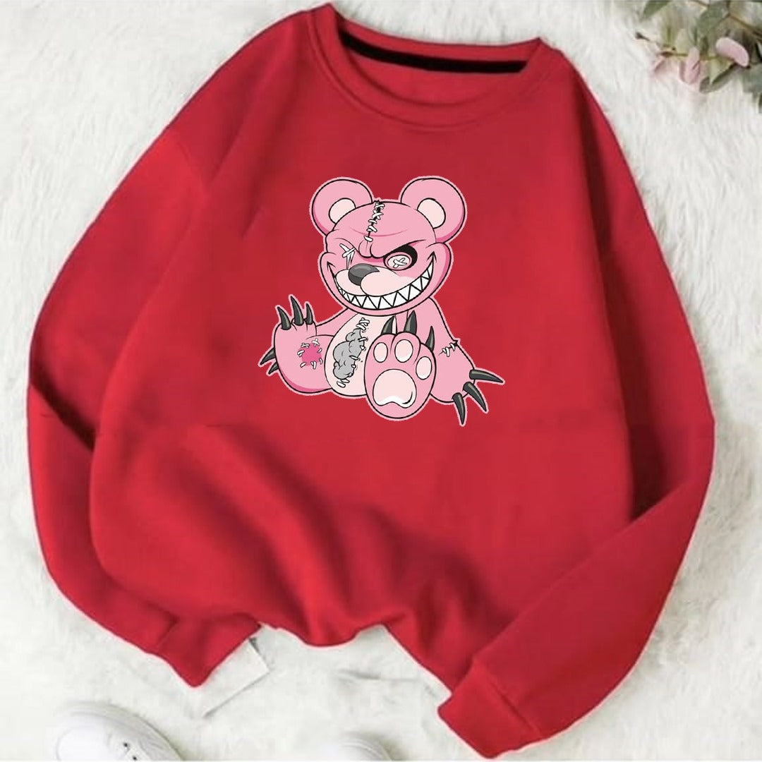 Evil pink teddy Fleece Sweat Shirt