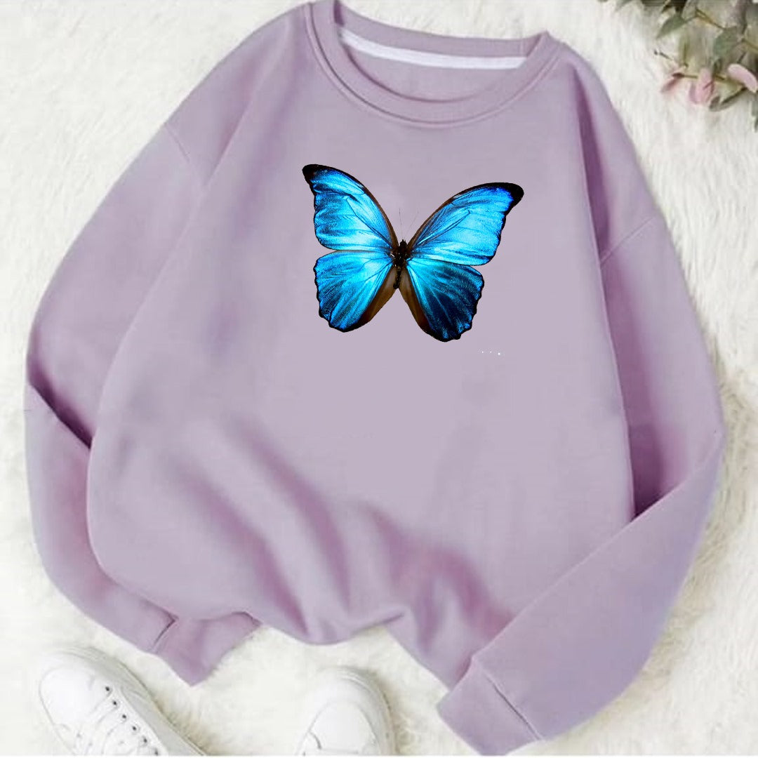 Butterfly Fleece Sweat Shirt