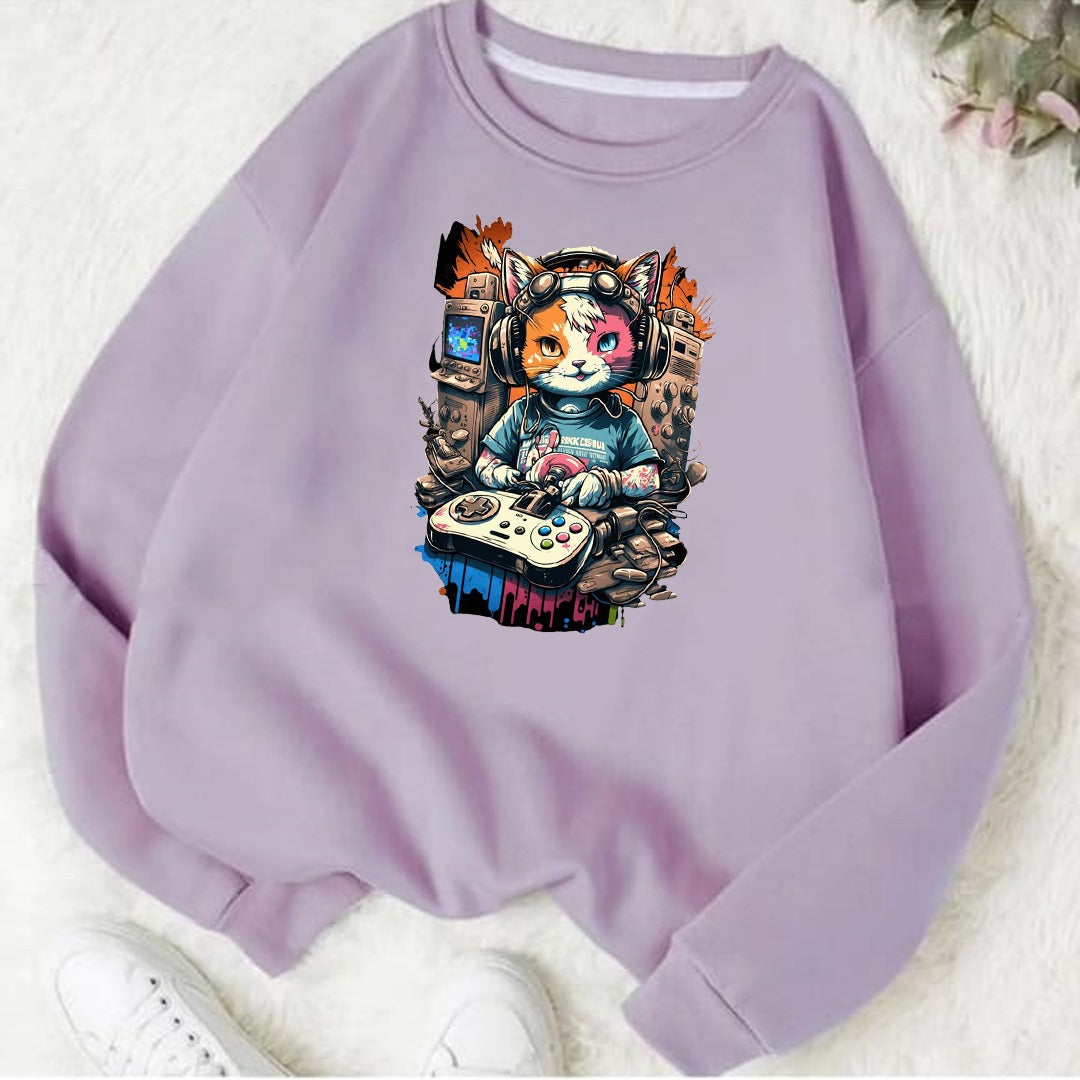 Gamer cat Fleece Sweat Shirt