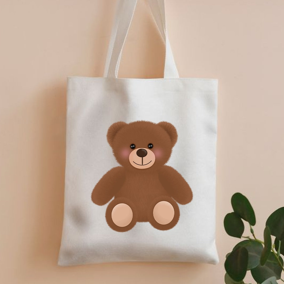 cute teddy canvas tote bag