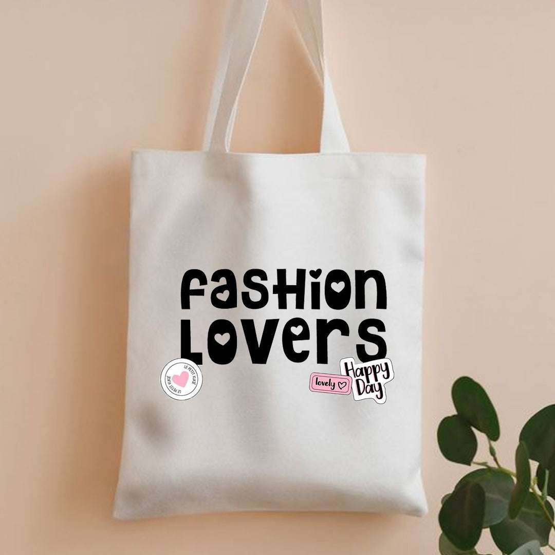 Fashion lovers canvas tote bag