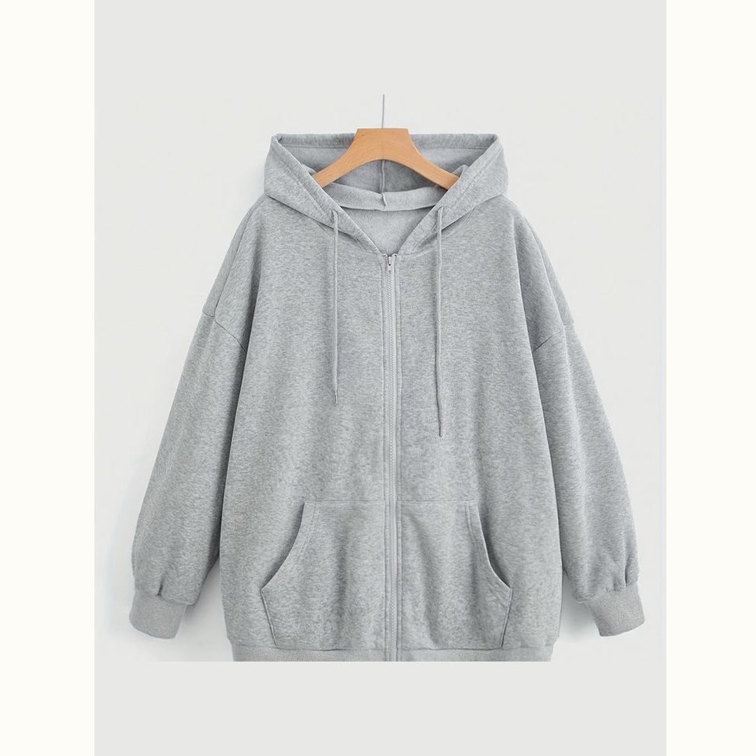 Gray zipper hoodie