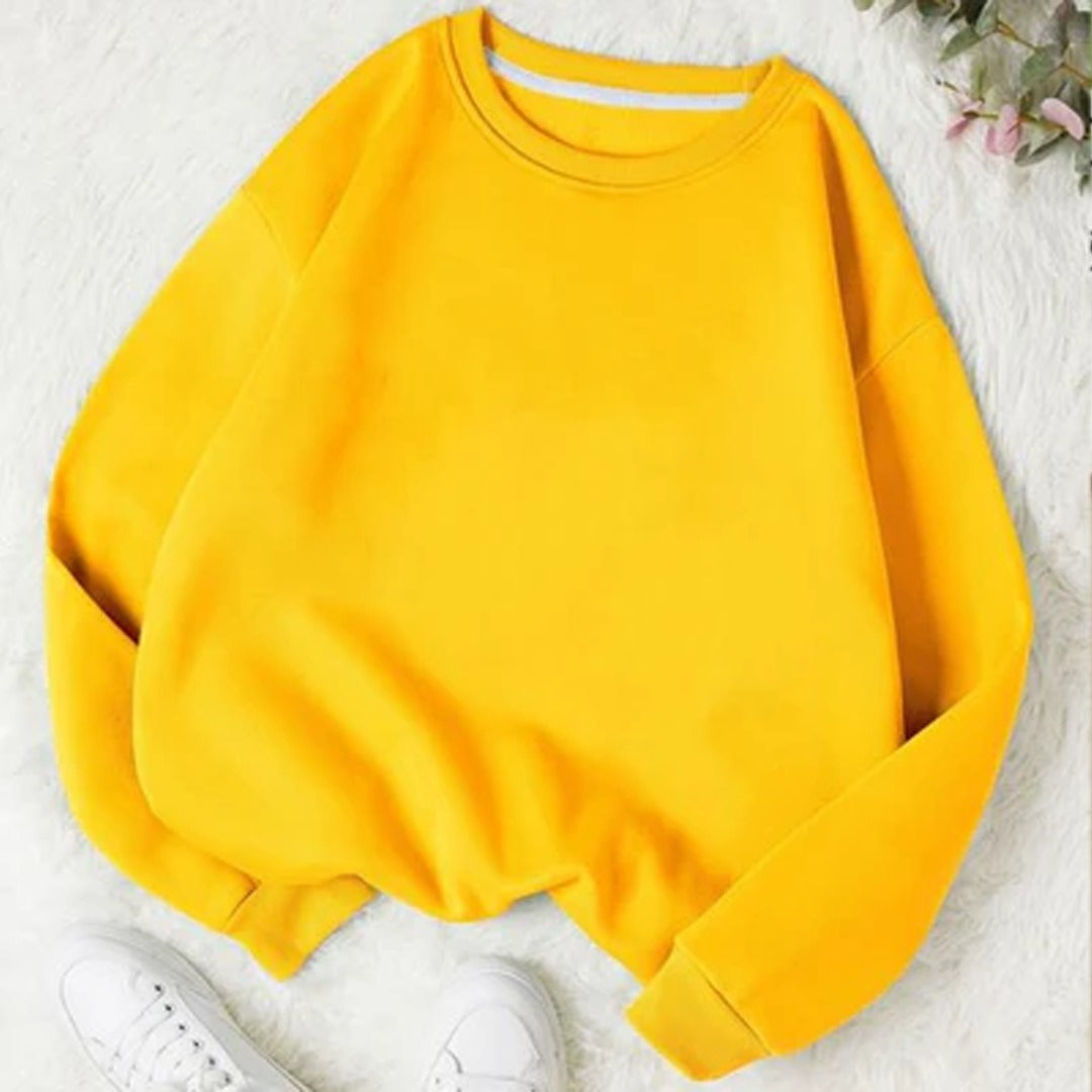 Yellow fleece sweat shirt