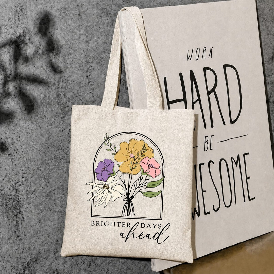Brighter days canvas tote bag
