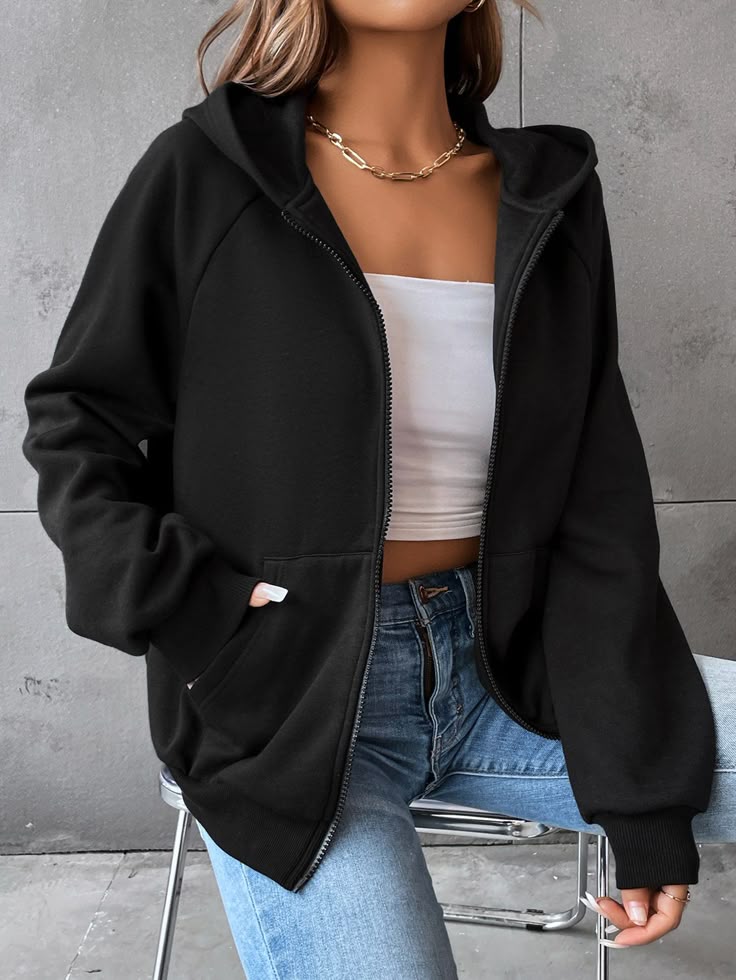 Black zipper hoodie