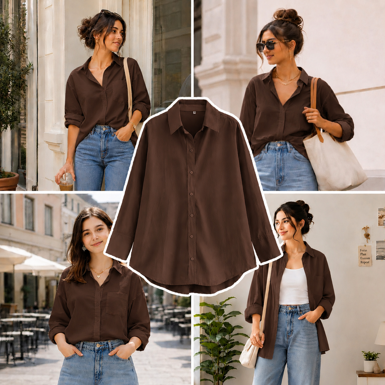 Brown Button Down Shirt