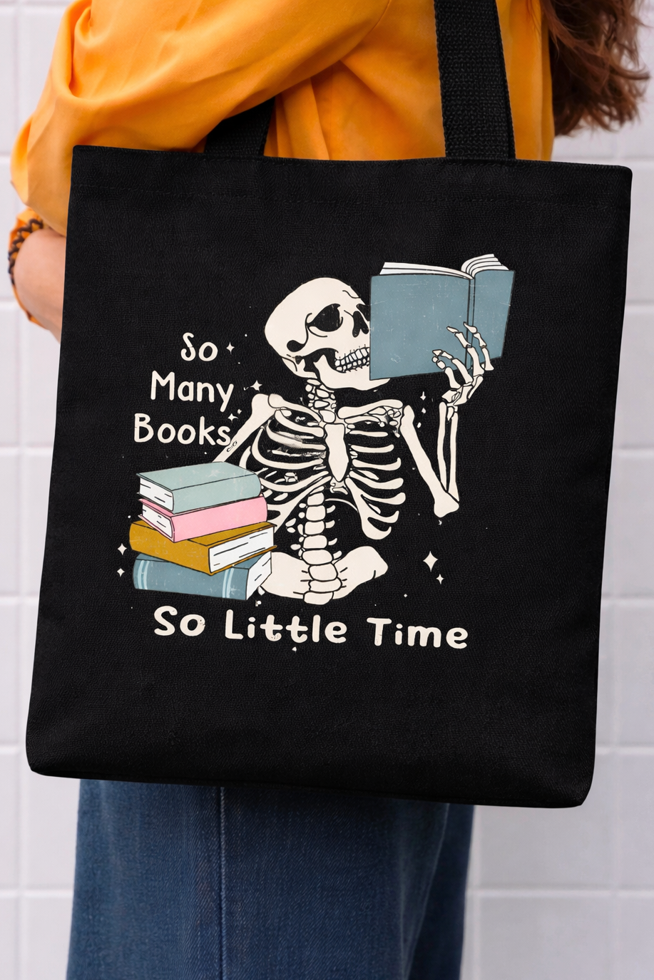So Many So Little Time Black Tote Bag