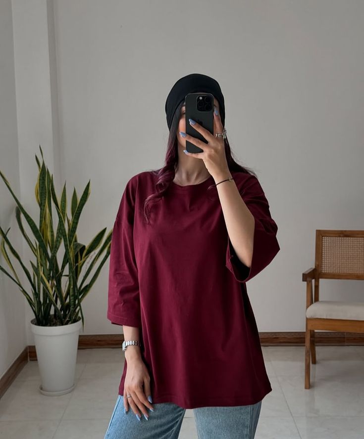 Maroon Oversized T-Shirt