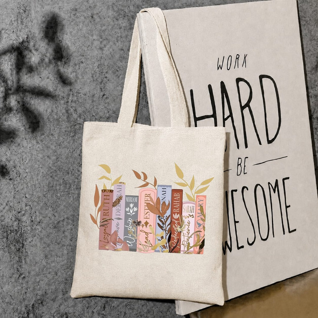 Leaf books canvas tote bag