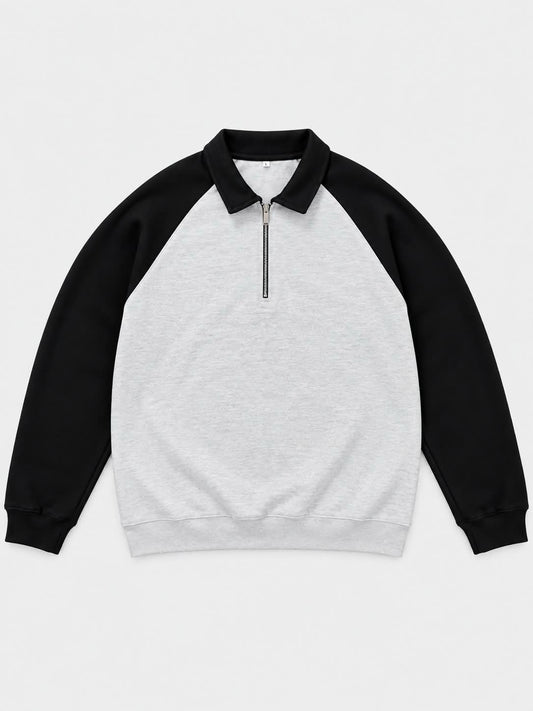 Colourblock Quarter-Zip Fleece Sweatshirt