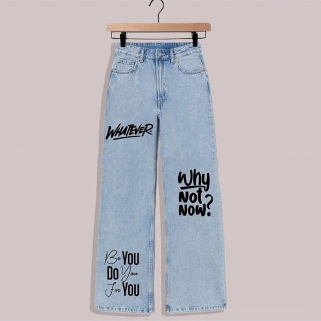 Ice blue whatever wide leg jeans