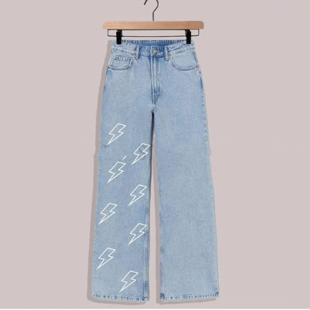 Ice blue thunder wide leg jeans