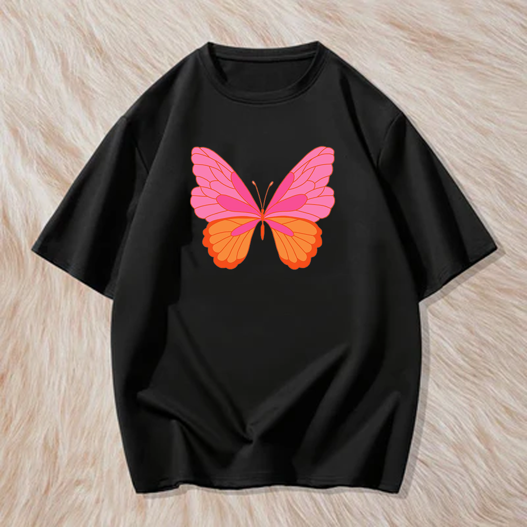 Pink butterfly t shirt