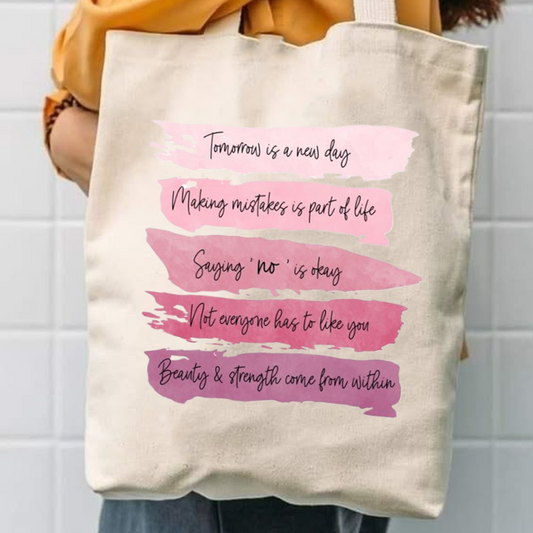 Tomorrow is a new day canvas tote bag