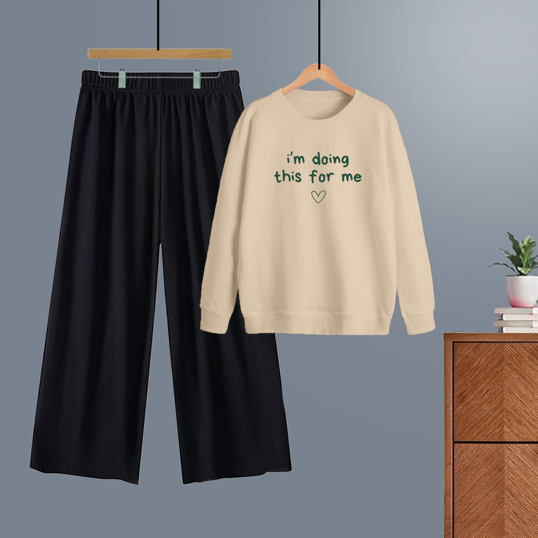 Winter tracksuit i am doing this for me sweatshirt with free size flapper