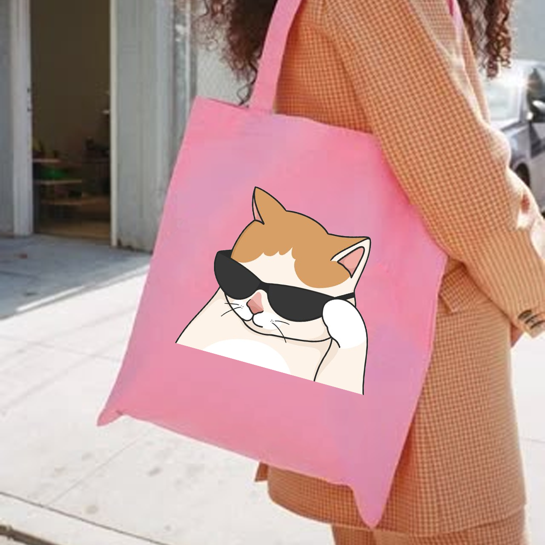 Cool cat meme tote bag